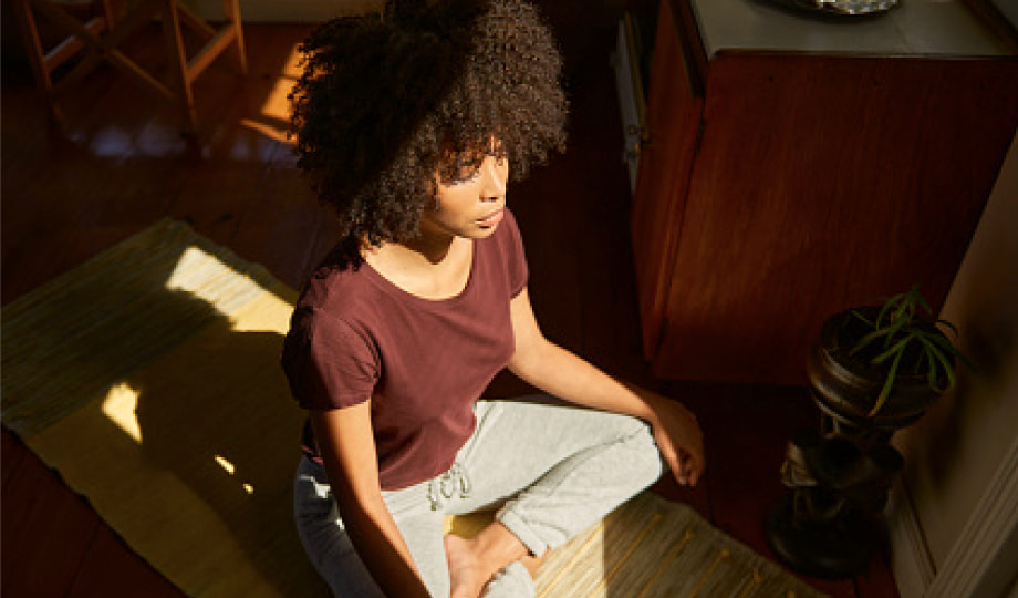 Woman practicing yoga