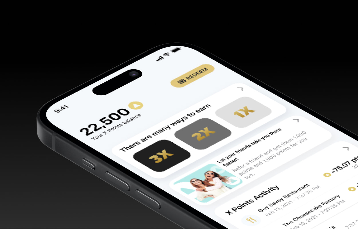 X World Wallet app dashboard